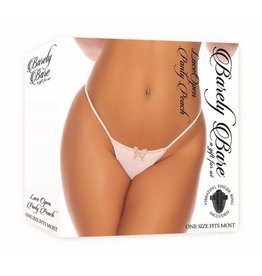 Barely Bare Barely Bare Lace Open Panty - O/S - Peach