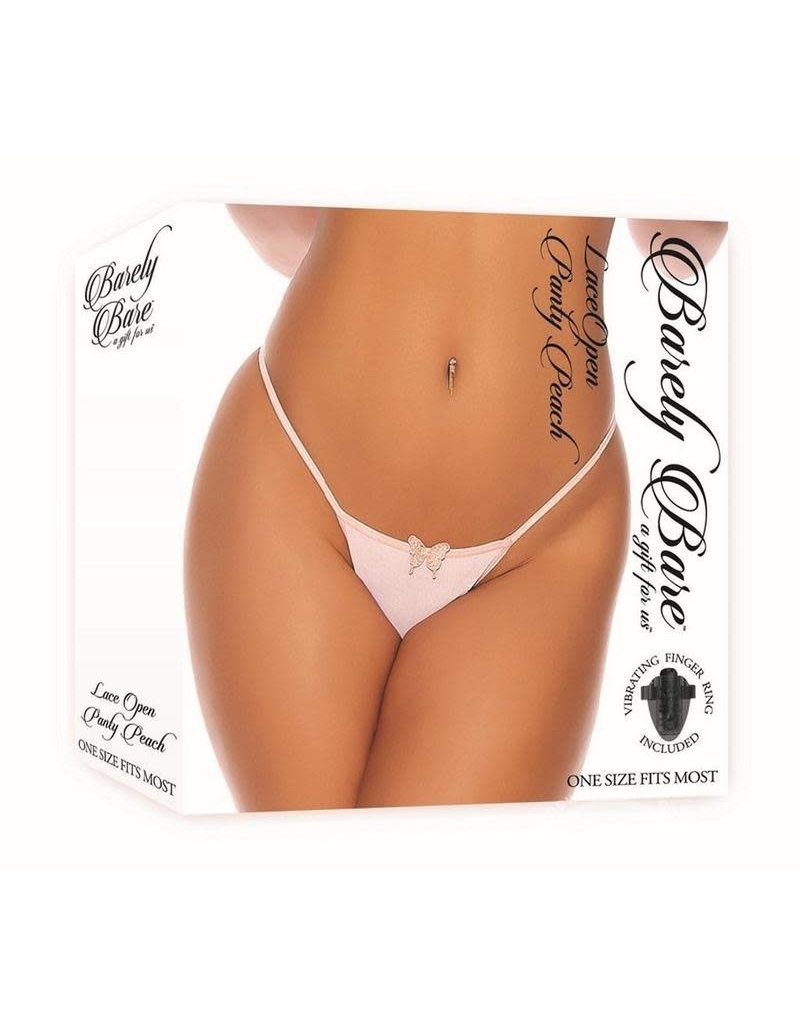 Barely Bare Barely Bare Lace Open Panty - O/S - Peach