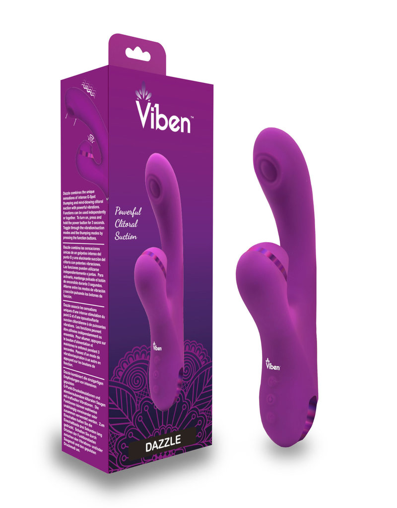 Viben Dazzle - Berry - Rechargeable Thumping and Suction Rabbit