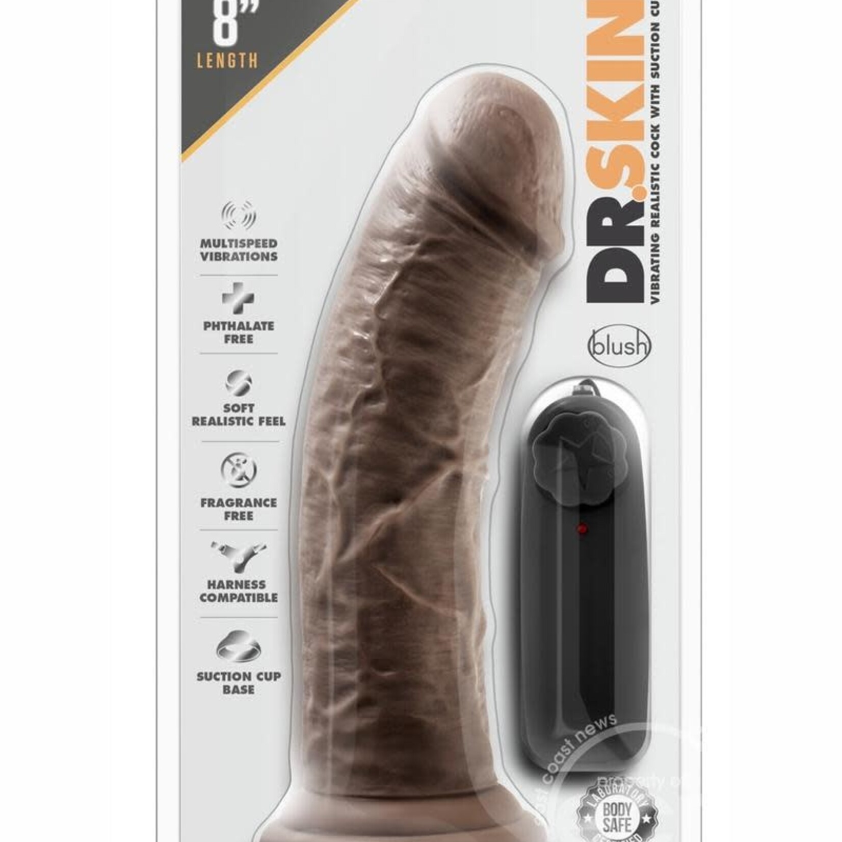 Blush Novelties Dr. Skin Dr. Joe Vibrating Dildo with Remote Control 8in