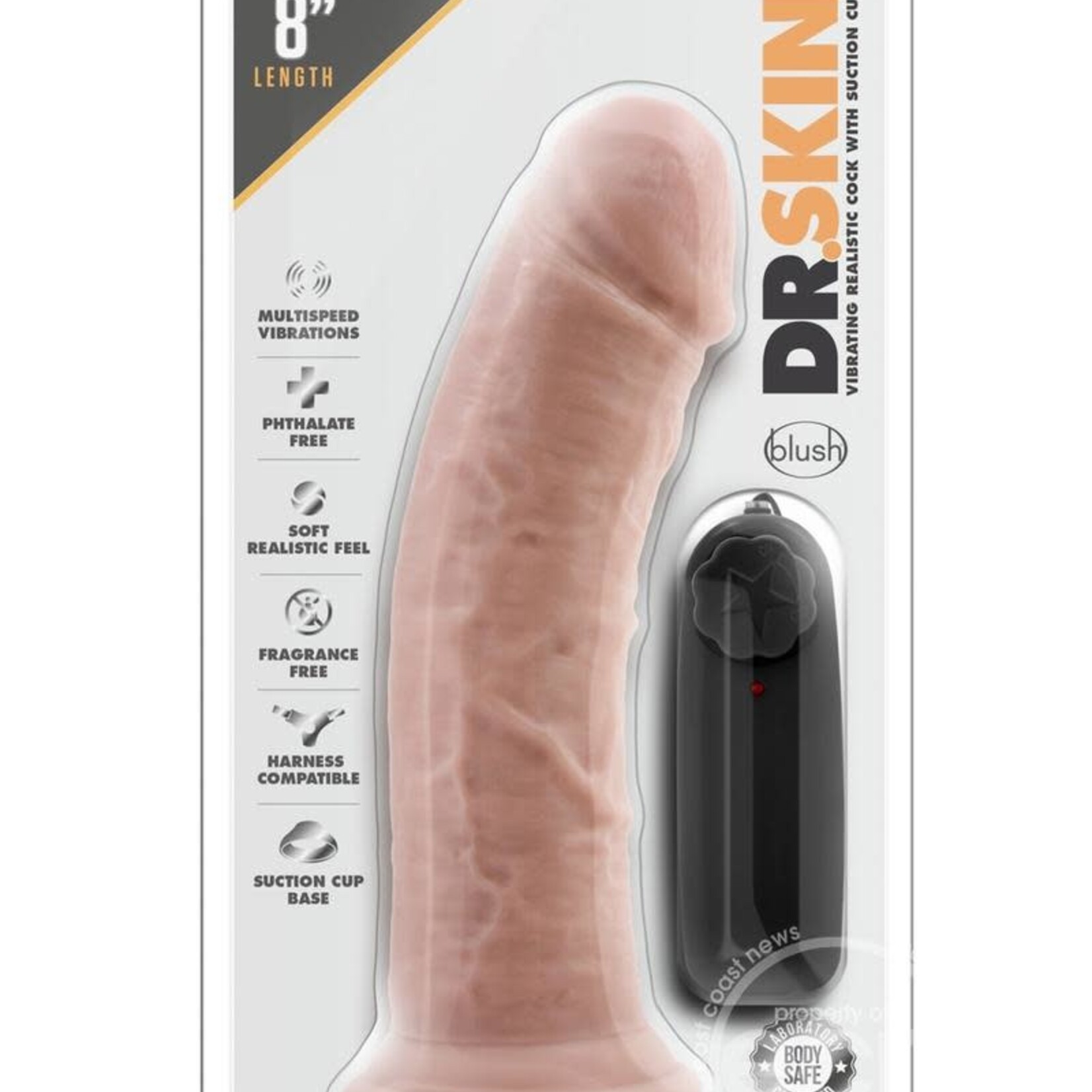 Blush Novelties Dr. Skin Dr. Joe Vibrating Dildo with Remote Control 8in
