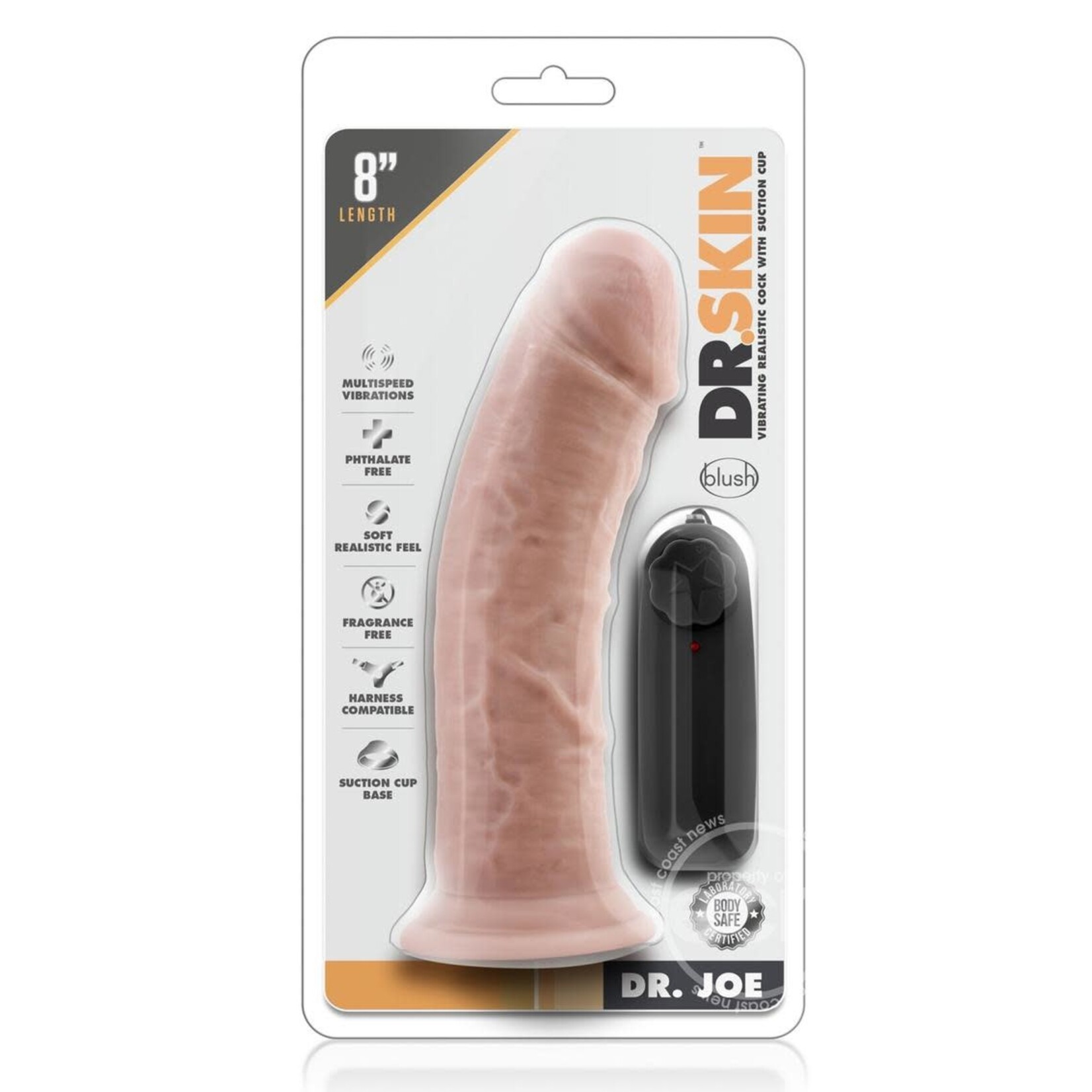 Blush Novelties Dr. Skin Dr. Joe Vibrating Dildo with Remote Control 8in