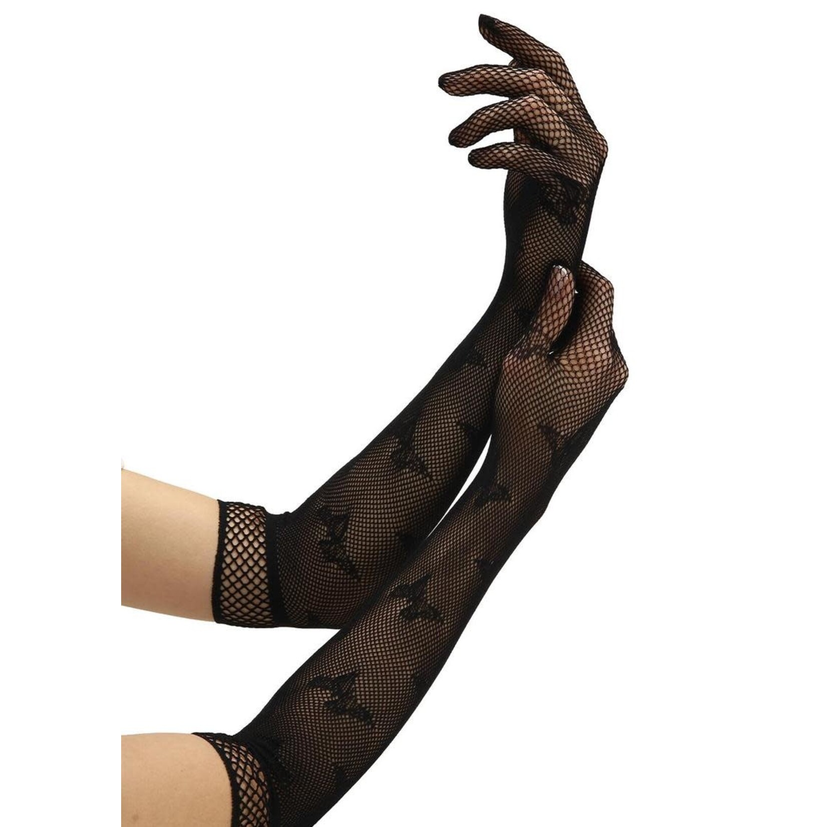Baci Butterfly Lace Opera Gloves - O/S