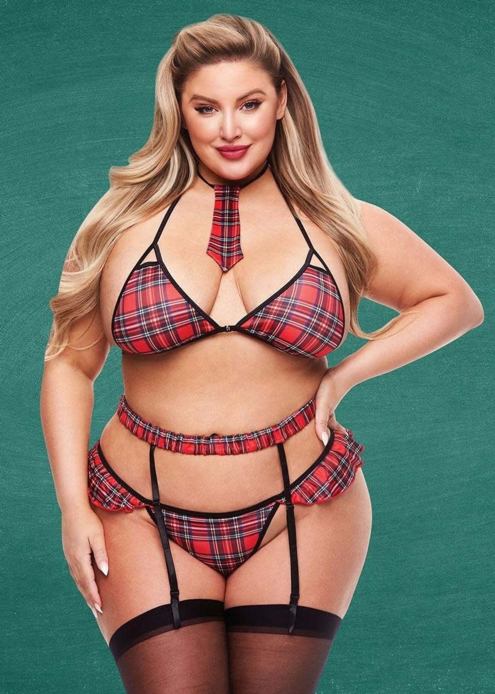 Teacher's Pet 4 pc Sexy Schoolgirl Set - Curvy Collection