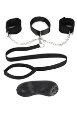 Lux Fetish Lux Fetish Collar Cuffs & Leash Set - Removable