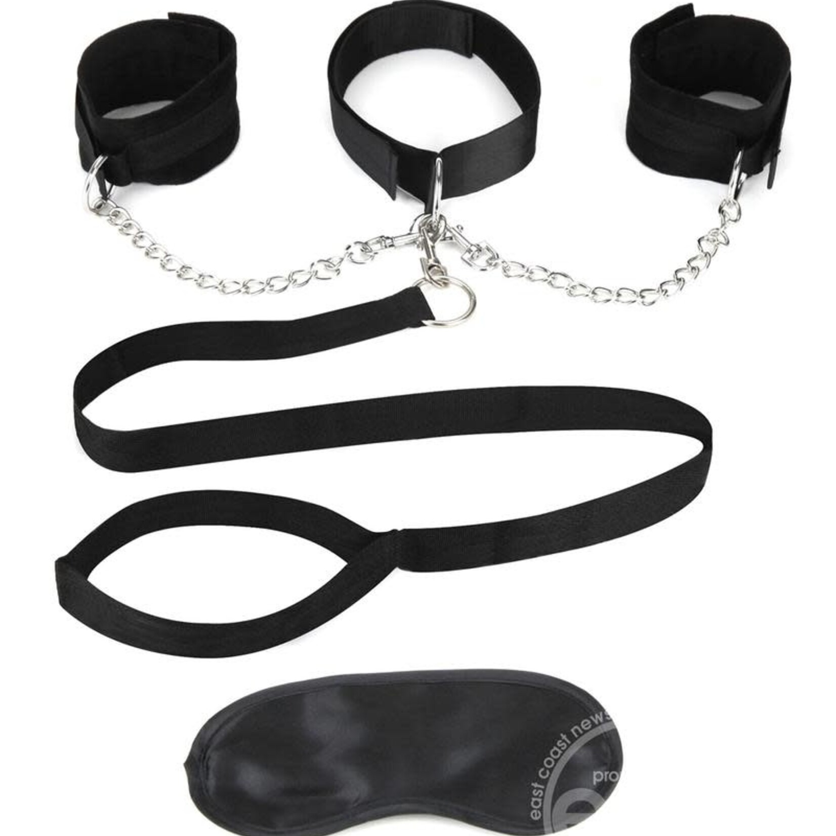 Lux Fetish Lux Fetish Collar Cuffs & Leash Set - Removable