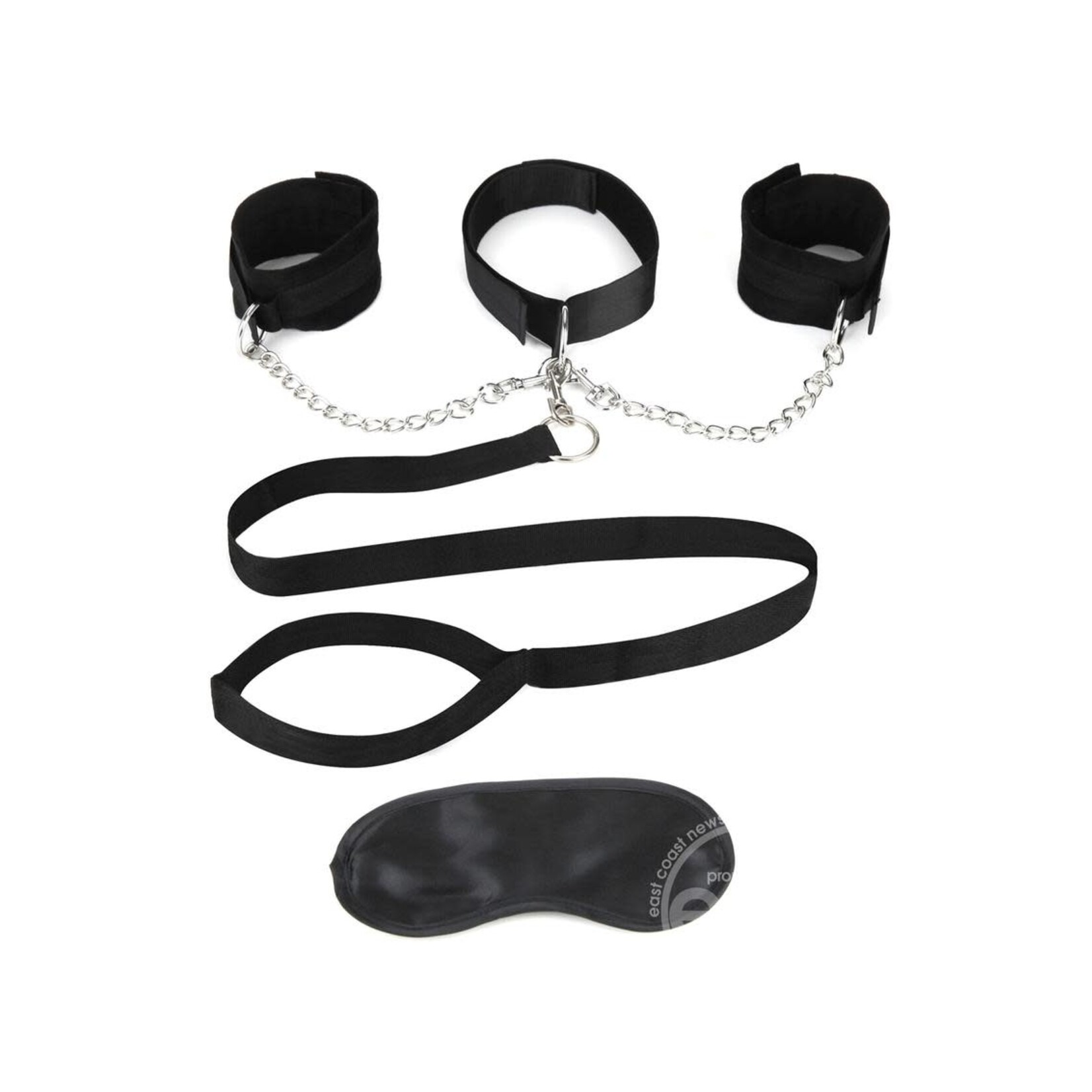 Lux Fetish Lux Fetish Collar Cuffs & Leash Set - Removable