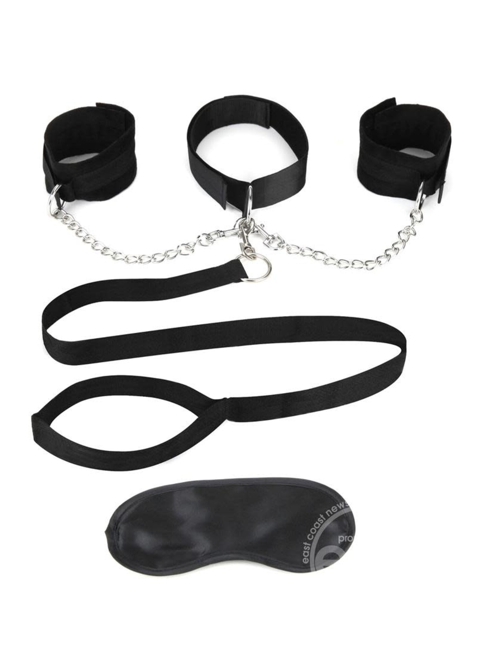 Lux Fetish Lux Fetish Collar Cuffs & Leash Set - Removable