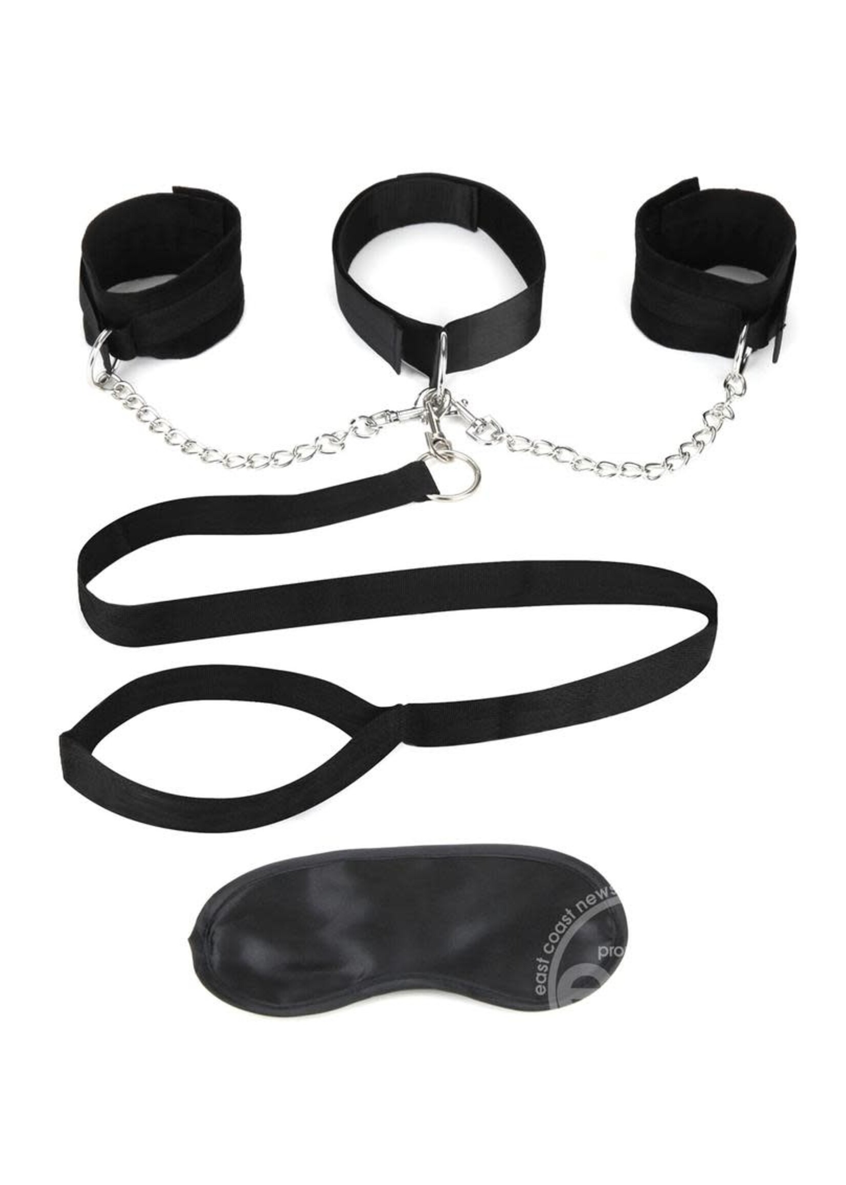 Lux Fetish Lux Fetish Collar Cuffs & Leash Set - Removable