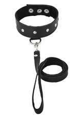 Sportsheets Leather Leash And Collar Black
