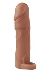 NassToys Natural Realskin Vibrating Penis Extender with Scrotum Ring