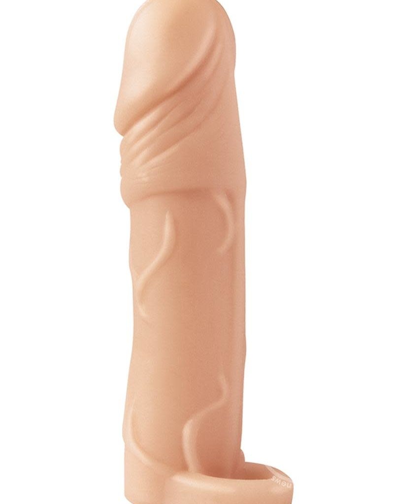 NassToys Natural Realskin Vibrating Penis Extender with Scrotum Ring
