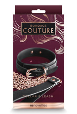 nsnovelties Bondage Couture Collar & Leash - Black