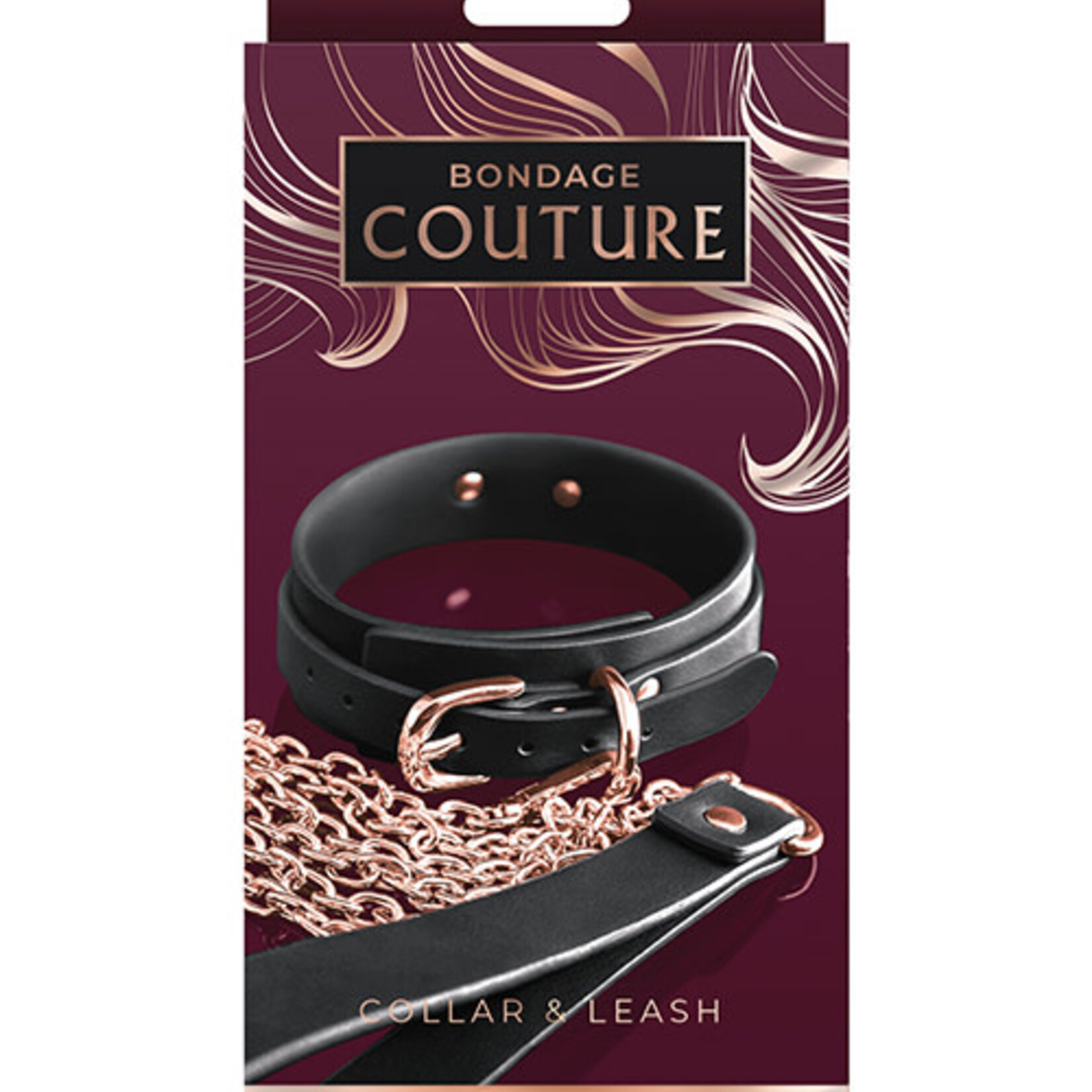 nsnovelties Bondage Couture Collar & Leash - Black
