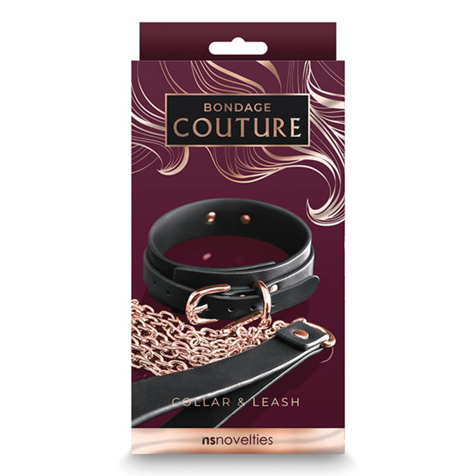 nsnovelties Bondage Couture Collar & Leash - Black
