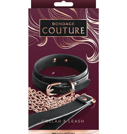 nsnovelties Bondage Couture Collar & Leash - Black