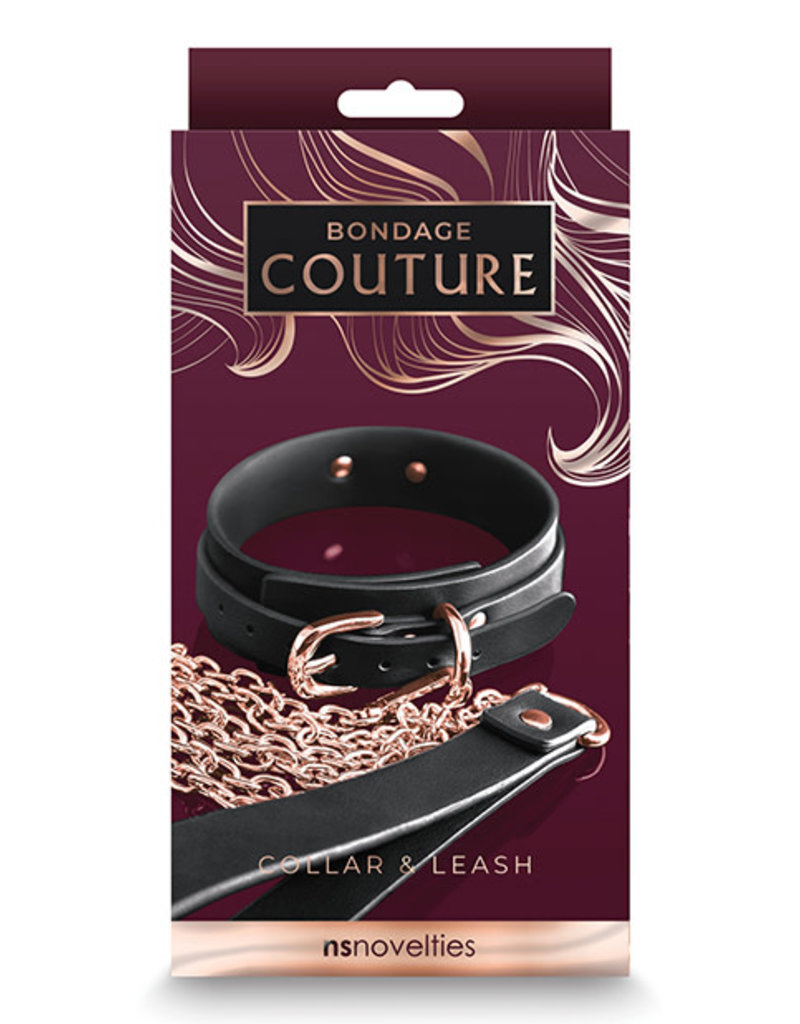 nsnovelties Bondage Couture Collar & Leash - Black