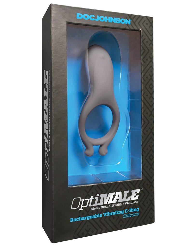 Doc Johnson Optimale Rechargeable Vibrating Silicone C Ring Waterproof Slate