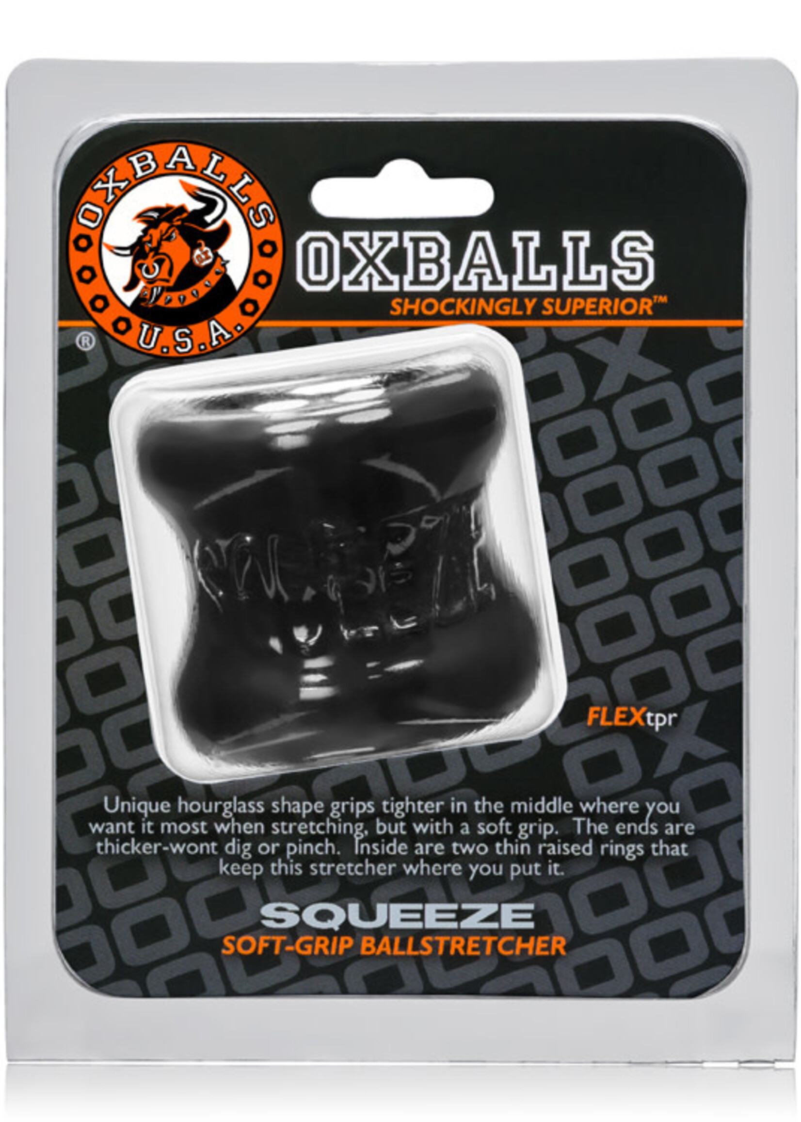 Oxballs Squeeze Soft- Grip Ballstretcher - Black