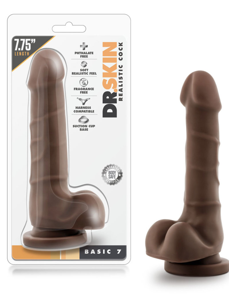Blush Novelties Dr. Skin - Realistic Cock - Basic 7 - Chocolate