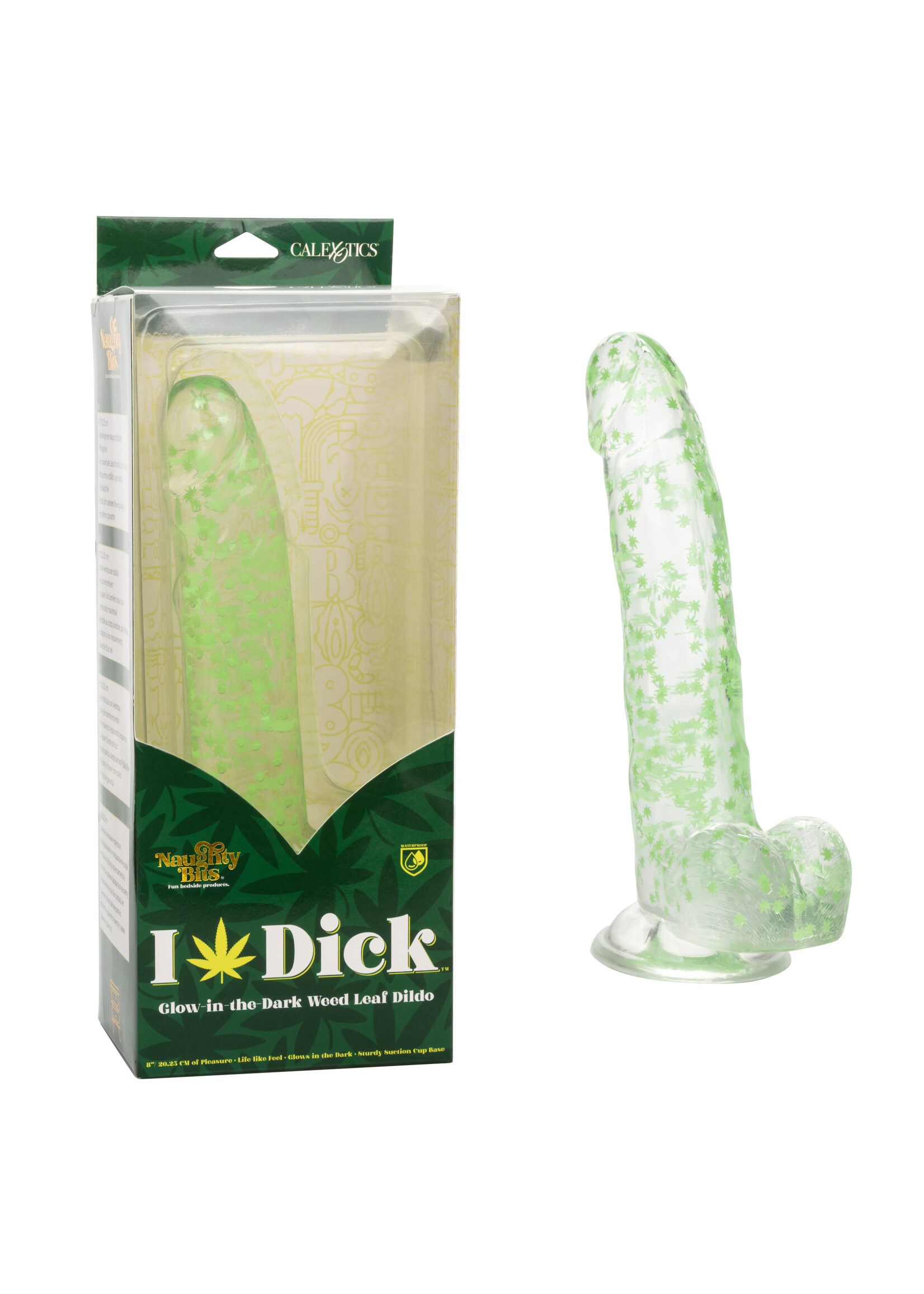 Calexotics Naughty Bits I Leaf Dick Glow In The Dark Weed Leaf Dildo