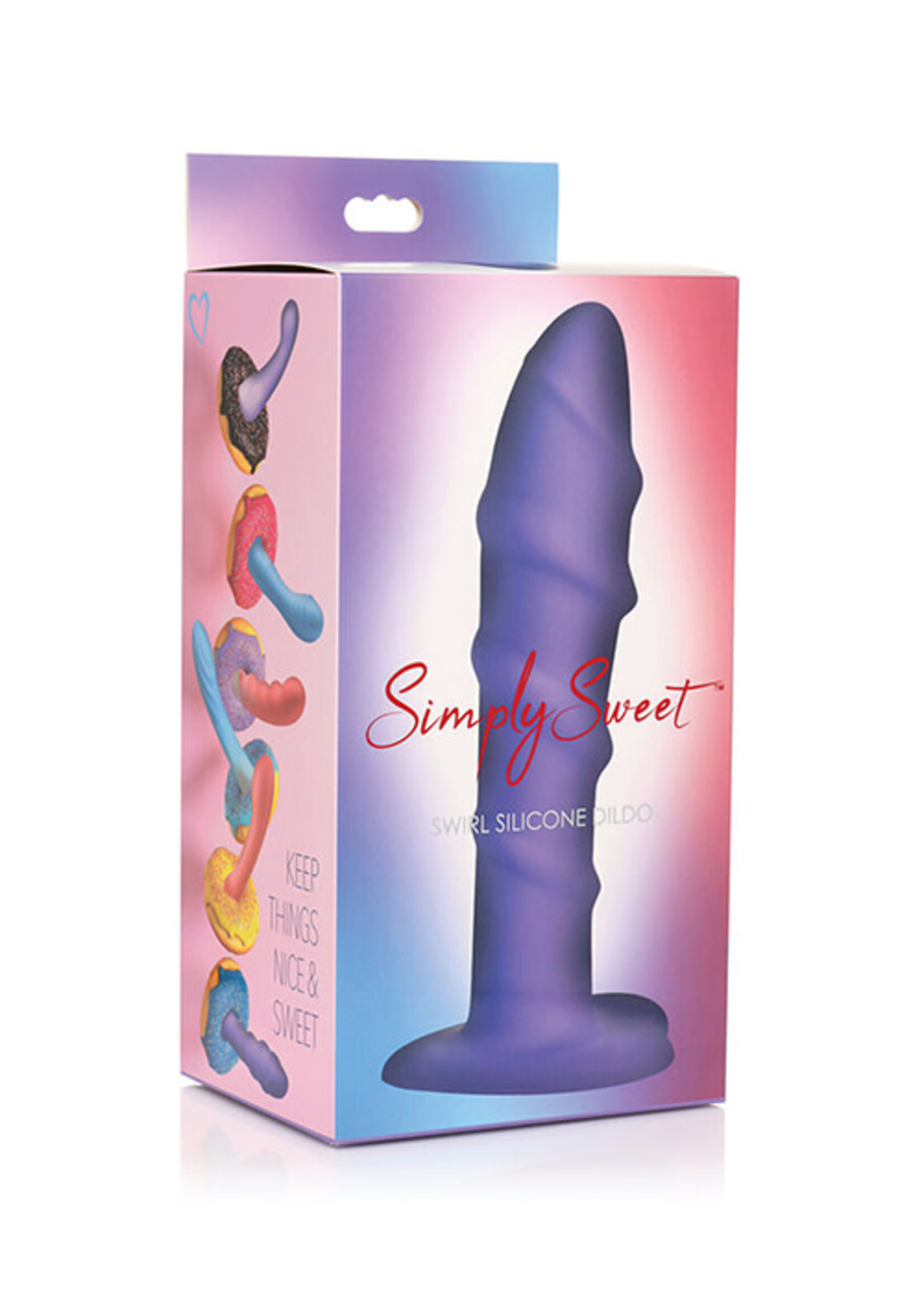 Curve Toys Curve Toys Simply Sweet 7" Swirl Silicone Dildo - Purple
