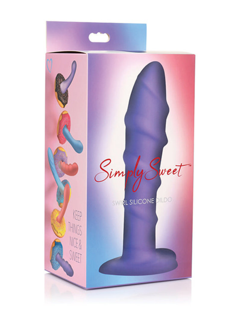 Curve Toys Curve Toys Simply Sweet 7" Swirl Silicone Dildo - Purple