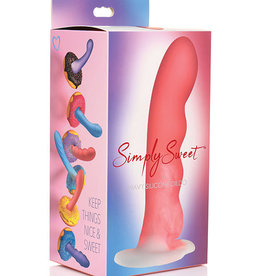 Curve Toys Curve Toys Simply Sweet 7" Wavy Silicone Dildo - Pink/White