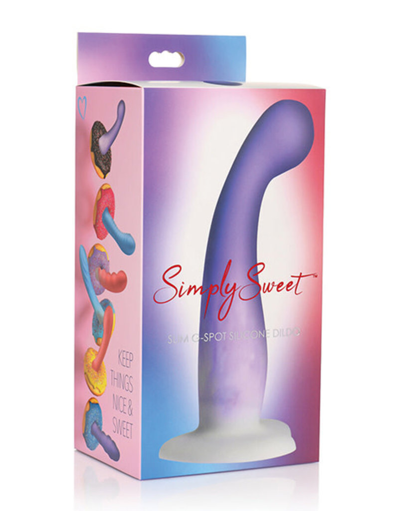 Curve Toys Curve Toys Simply Sweet 7" Slim G Spot Silicone Dildo - Purple/White