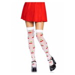 Leg Avenue Leg Avenue Spandex Sheer Polka Dot Cherry Thigh Highs - O/S