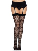 Leg Avenue Leg Avenue Heart Net Thigh Highs - O/S - Black