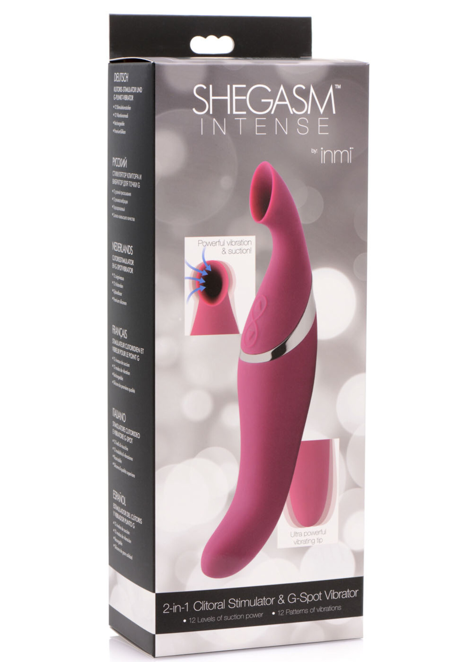 XR Brands inmi Shegasm Intense 2 in 1 Clit Stimulator - Pink