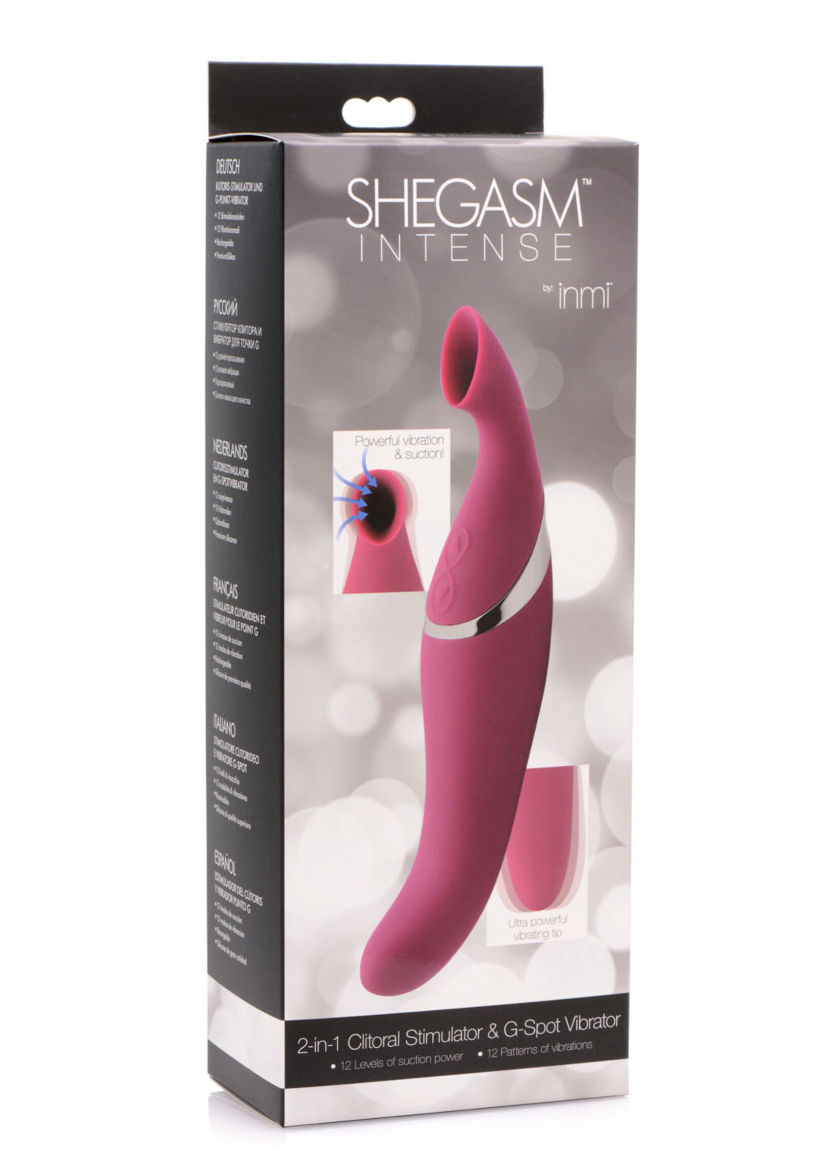 XR Brands inmi Shegasm Intense 2 in 1 Clit Stimulator - Pink