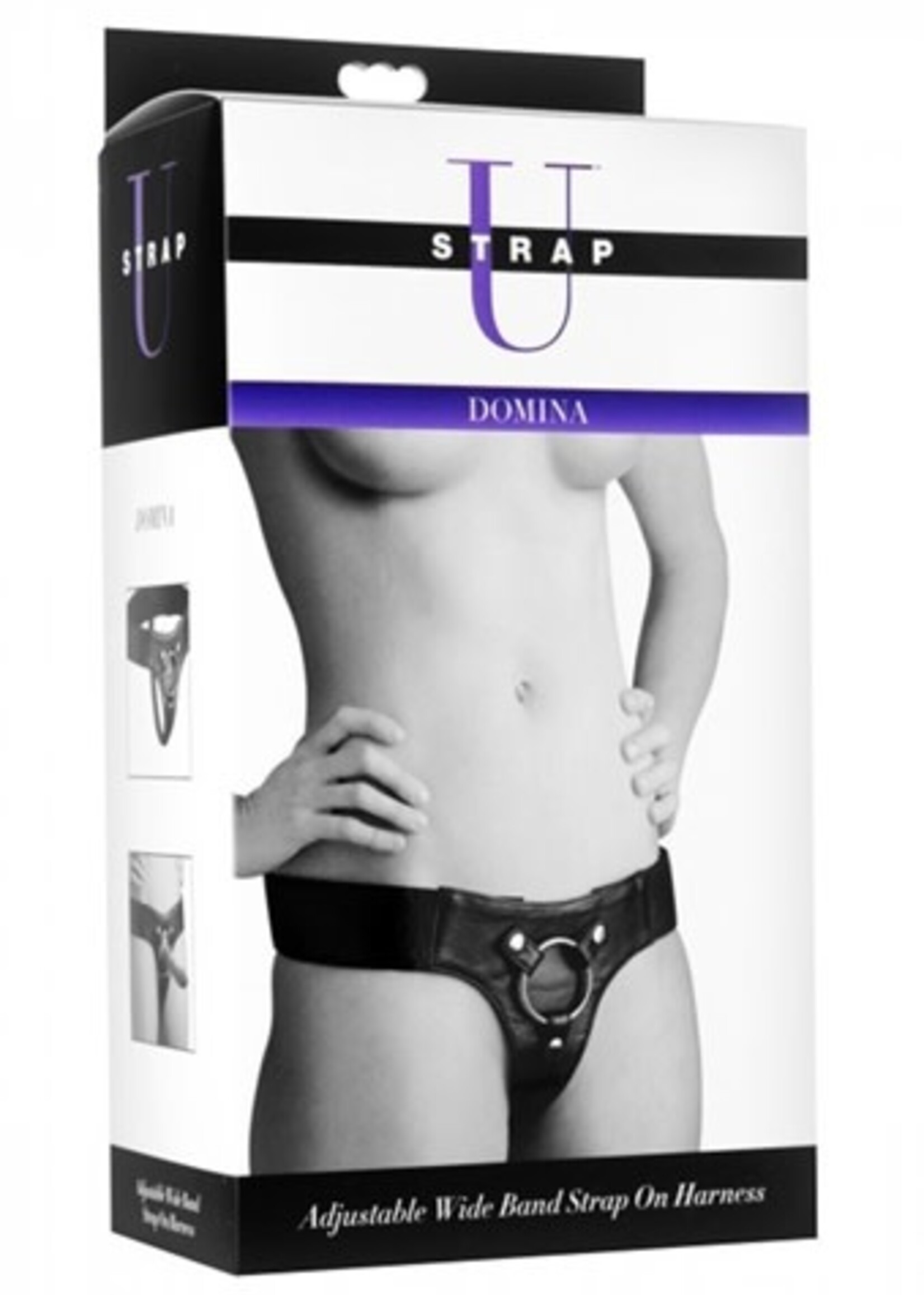 XR Brands Strap U Domina Adjustable Wide Band Strap on Harness