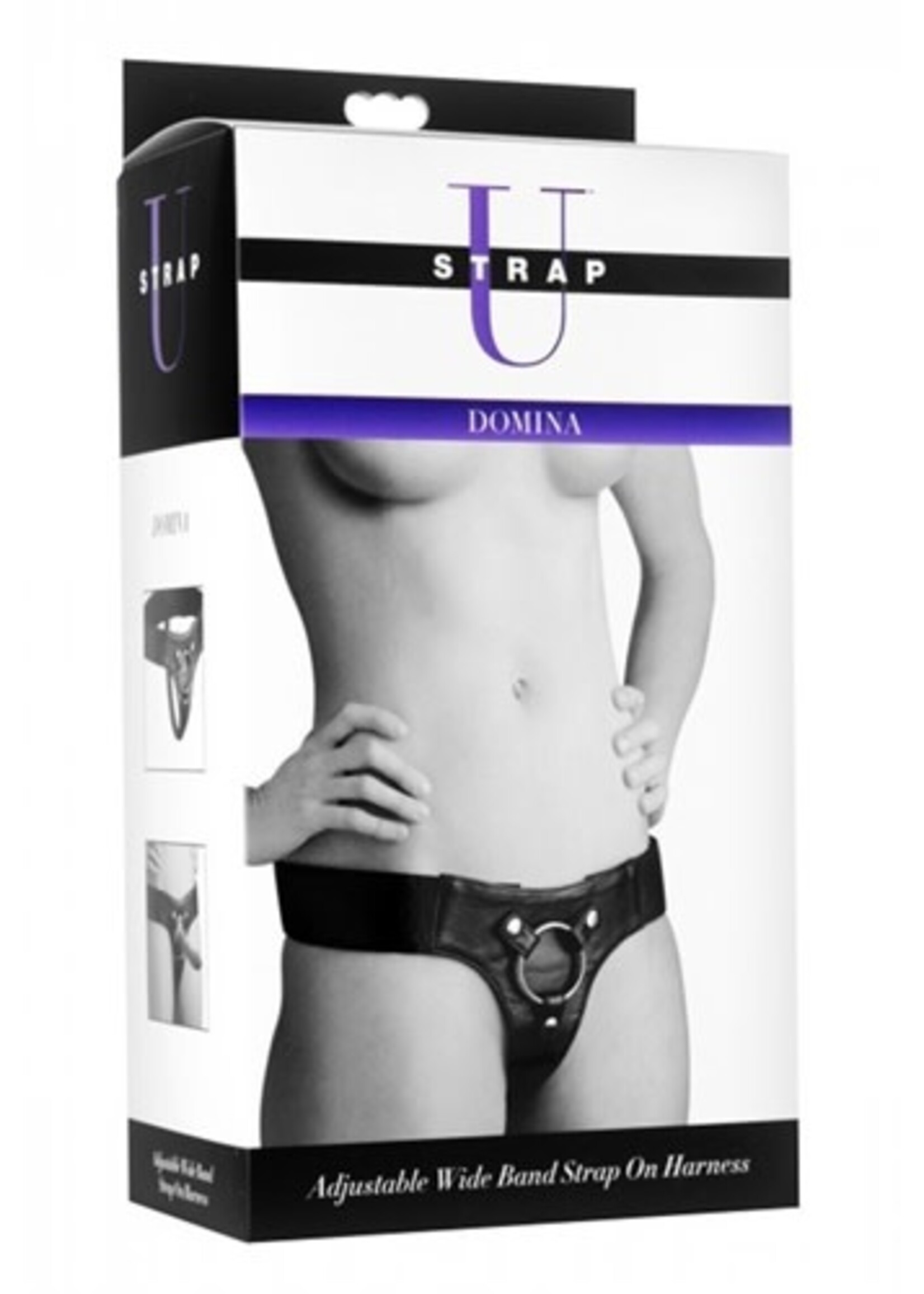 XR Brands Strap U Domina Adjustable Wide Band Strap on Harness