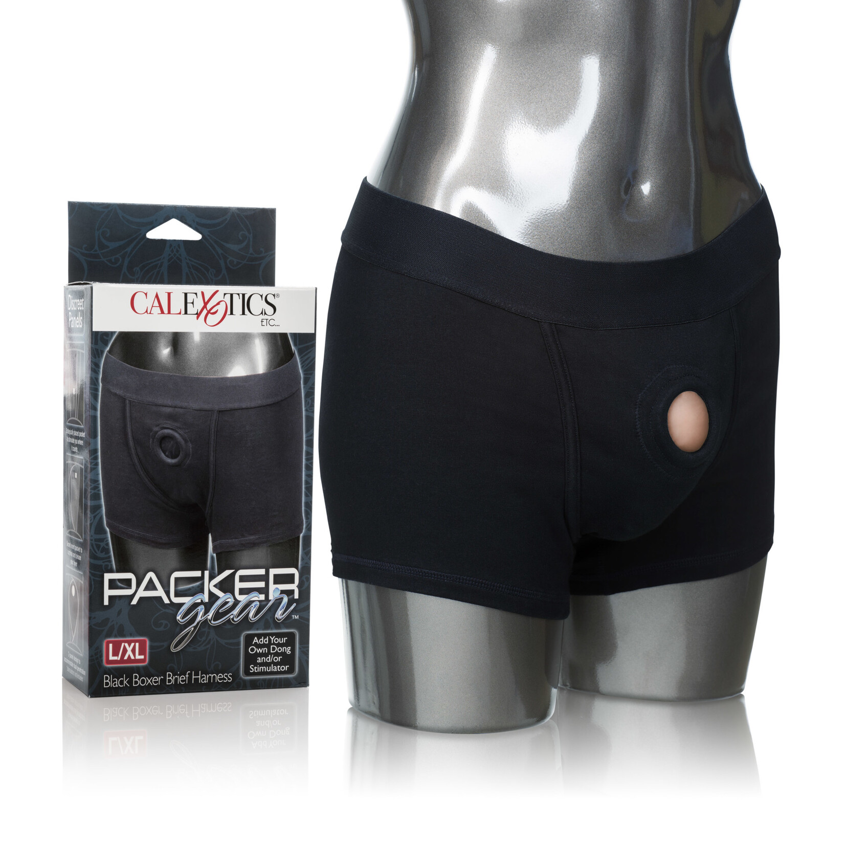 California Exotic Novelties Packer Gear Boxer Brief Harness - Large/XLarge - Black