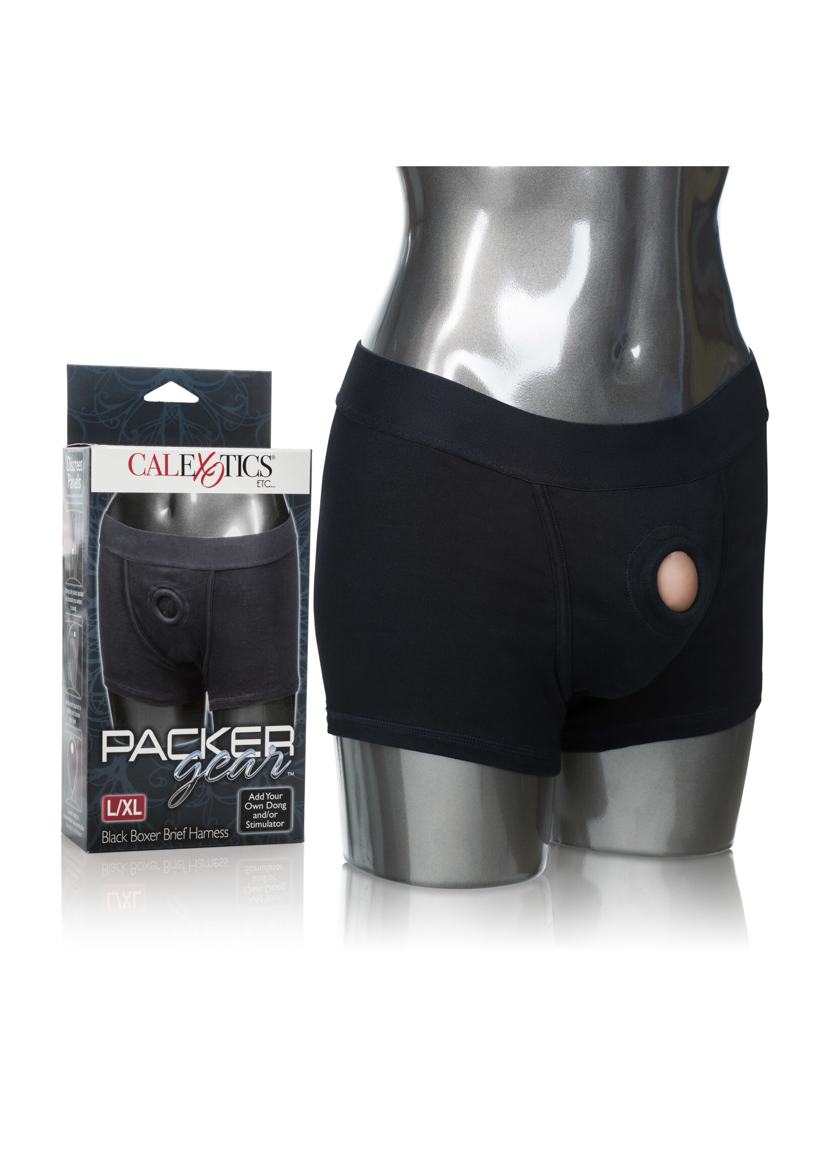 California Exotic Novelties Packer Gear Boxer Brief Harness - Large/XLarge - Black