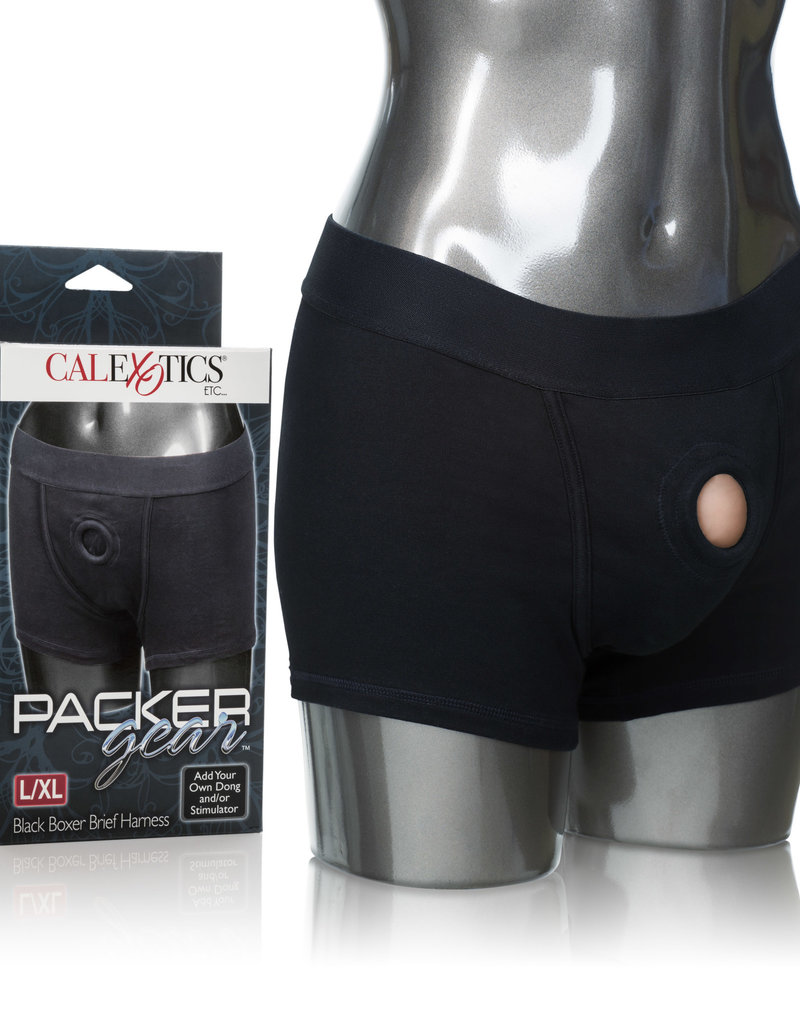 California Exotic Novelties Packer Gear Boxer Brief Harness - Large/XLarge - Black