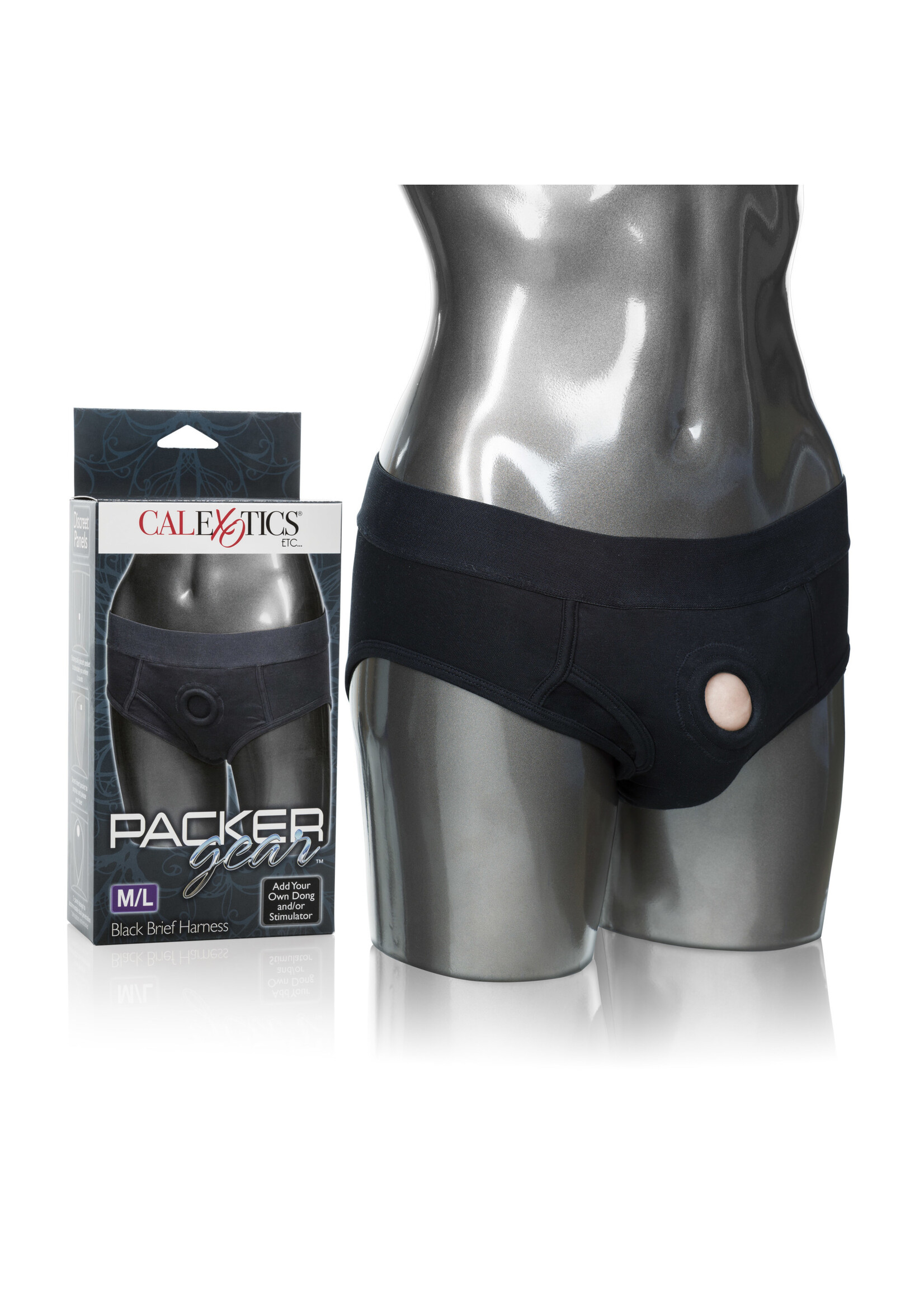 California Exotic Novelties Packer Gear Brief Harness - Medium/large - Black