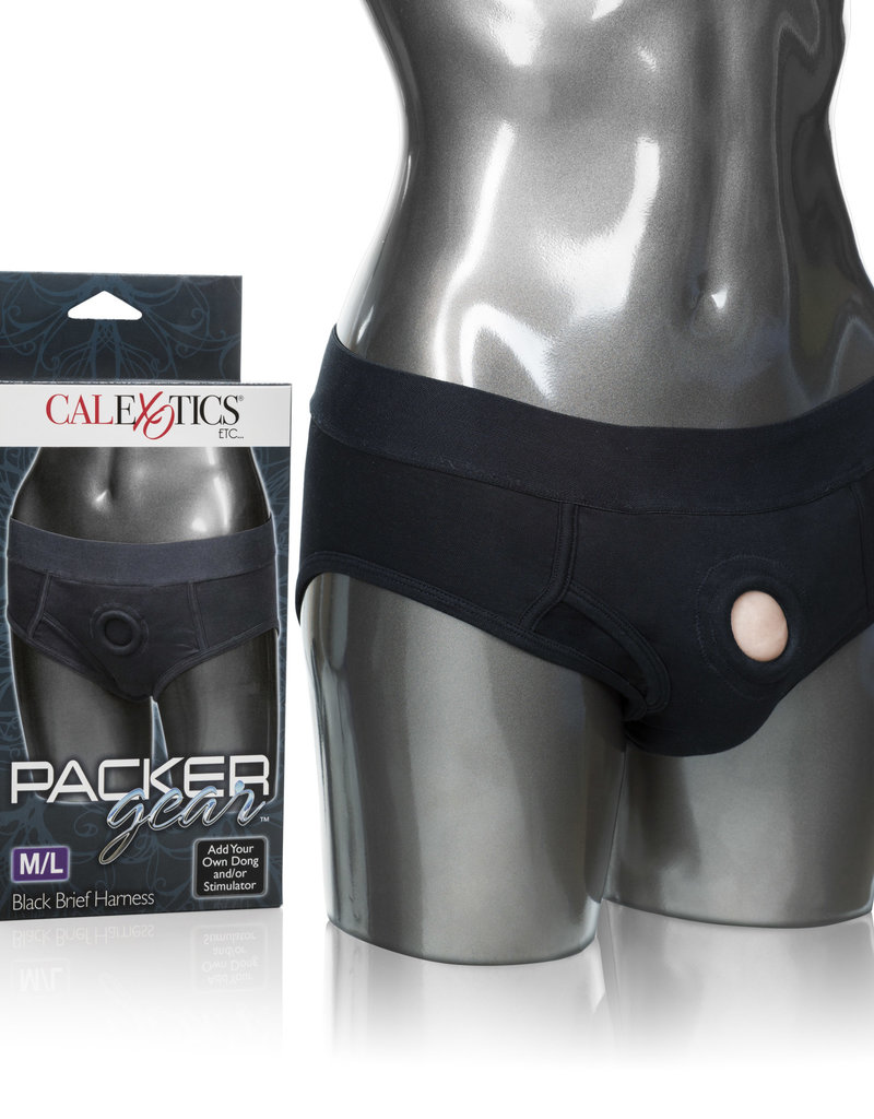 California Exotic Novelties Packer Gear Brief Harness - Medium/large - Black