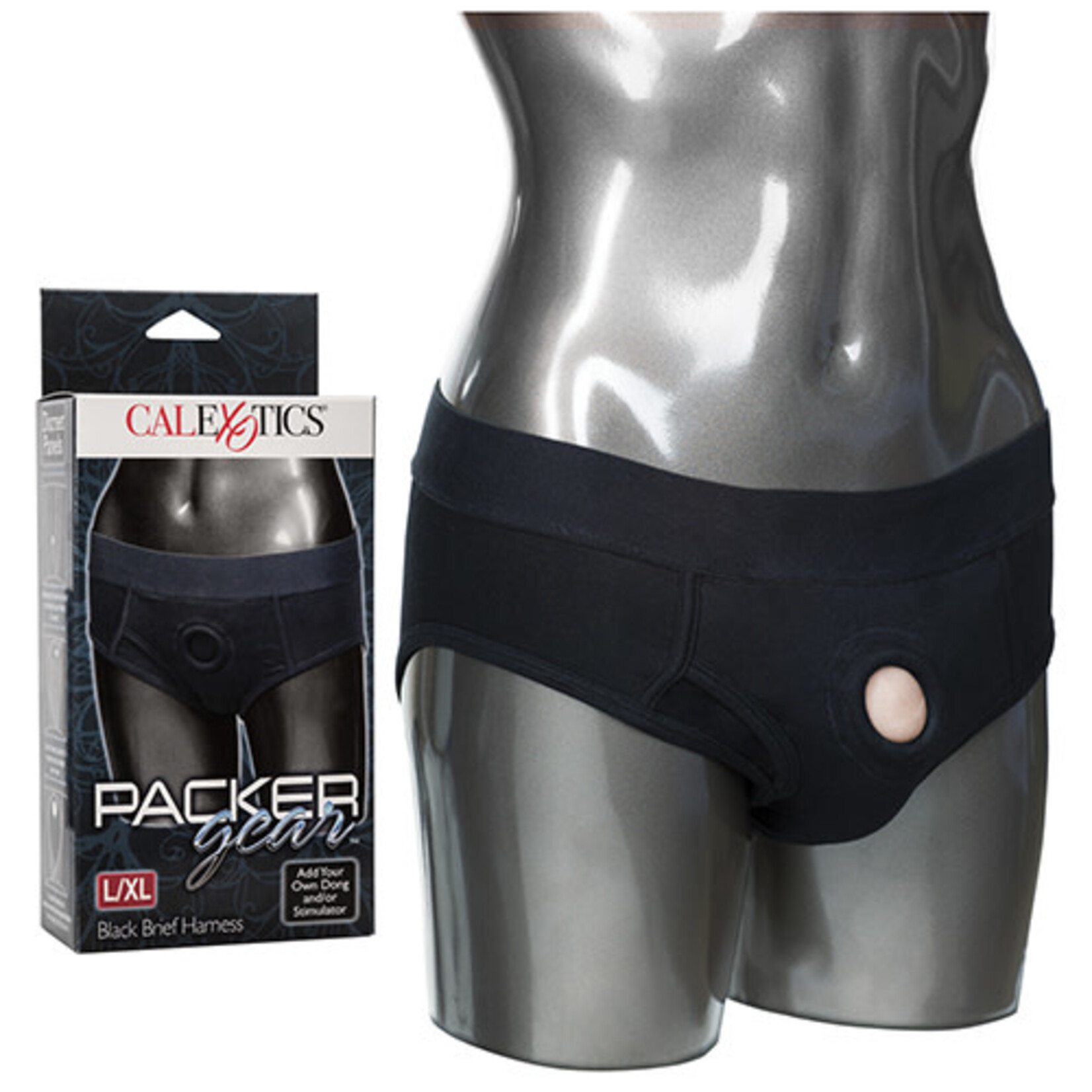 California Exotic Novelties Packer Gear Brief Harness - Large/XLarge - Black