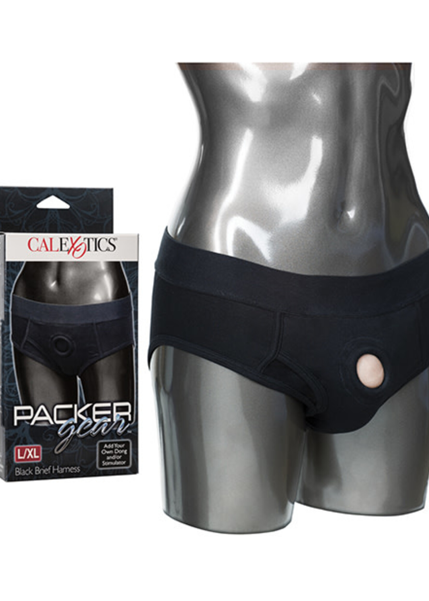 California Exotic Novelties Packer Gear Brief Harness - Large/XLarge - Black