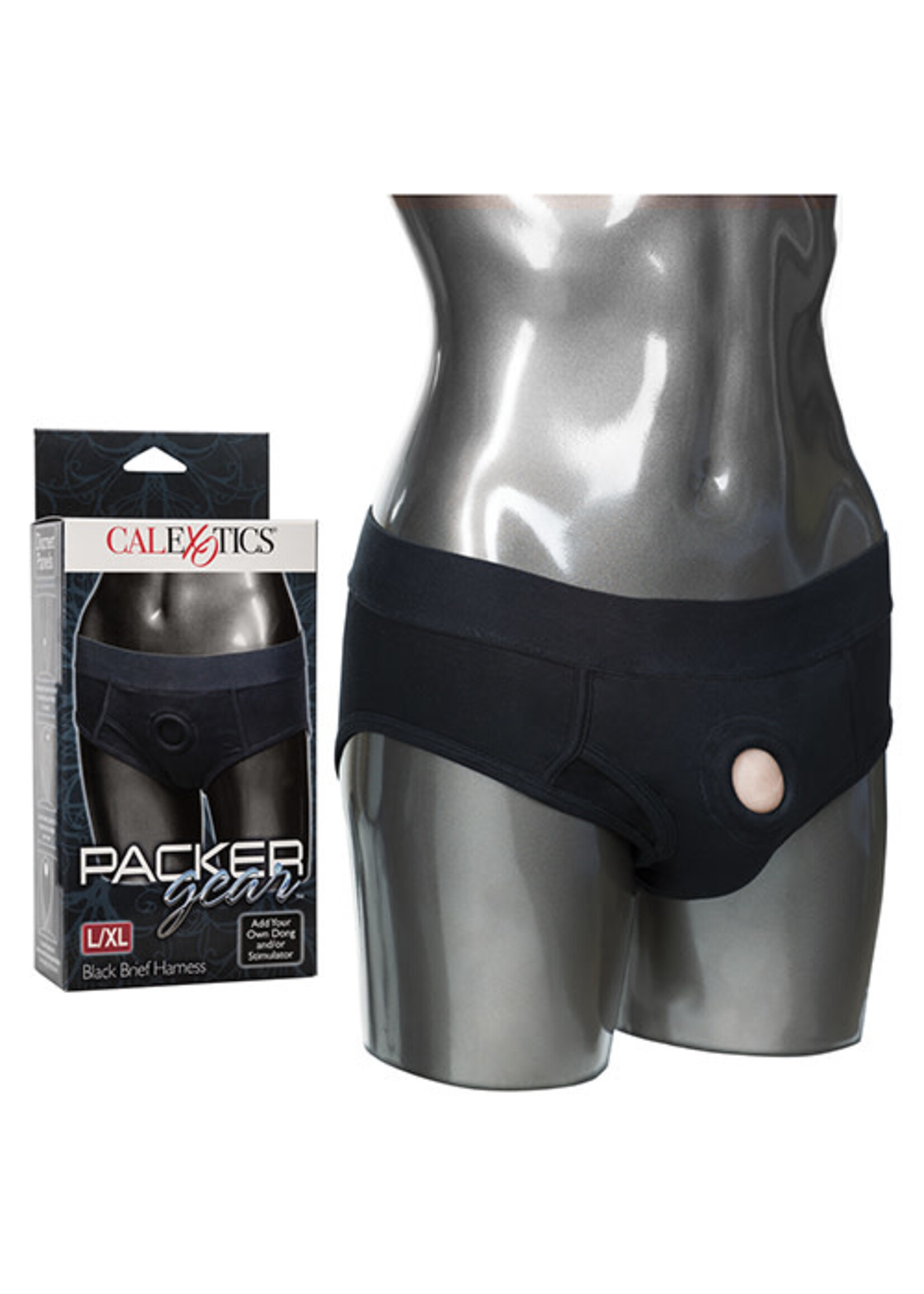 California Exotic Novelties Packer Gear Brief Harness - Large/XLarge - Black