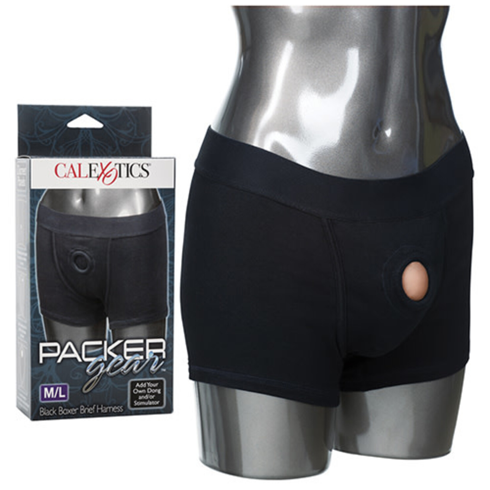 California Exotic Novelties Packer Gear Boxer Brief Harness - Medium/large - Black