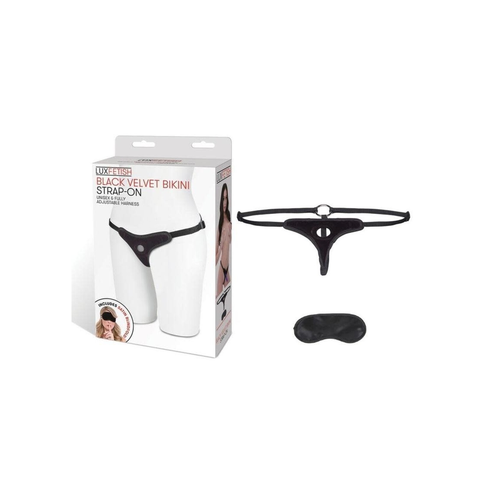 Lux Fetish Black Velvet Bikini Strap-On