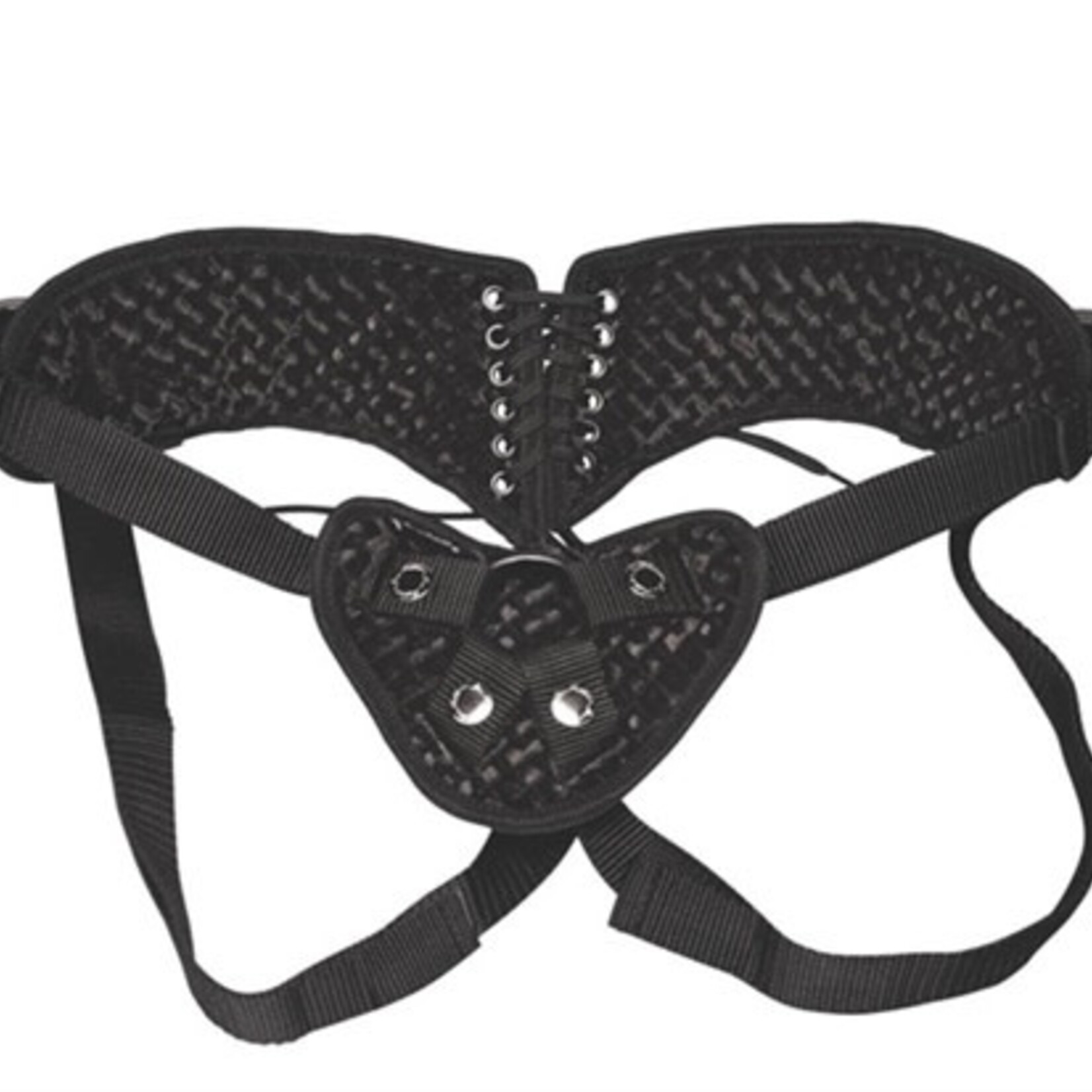 Lux Fetish Diamond Velvet Strap-on Corset - Black