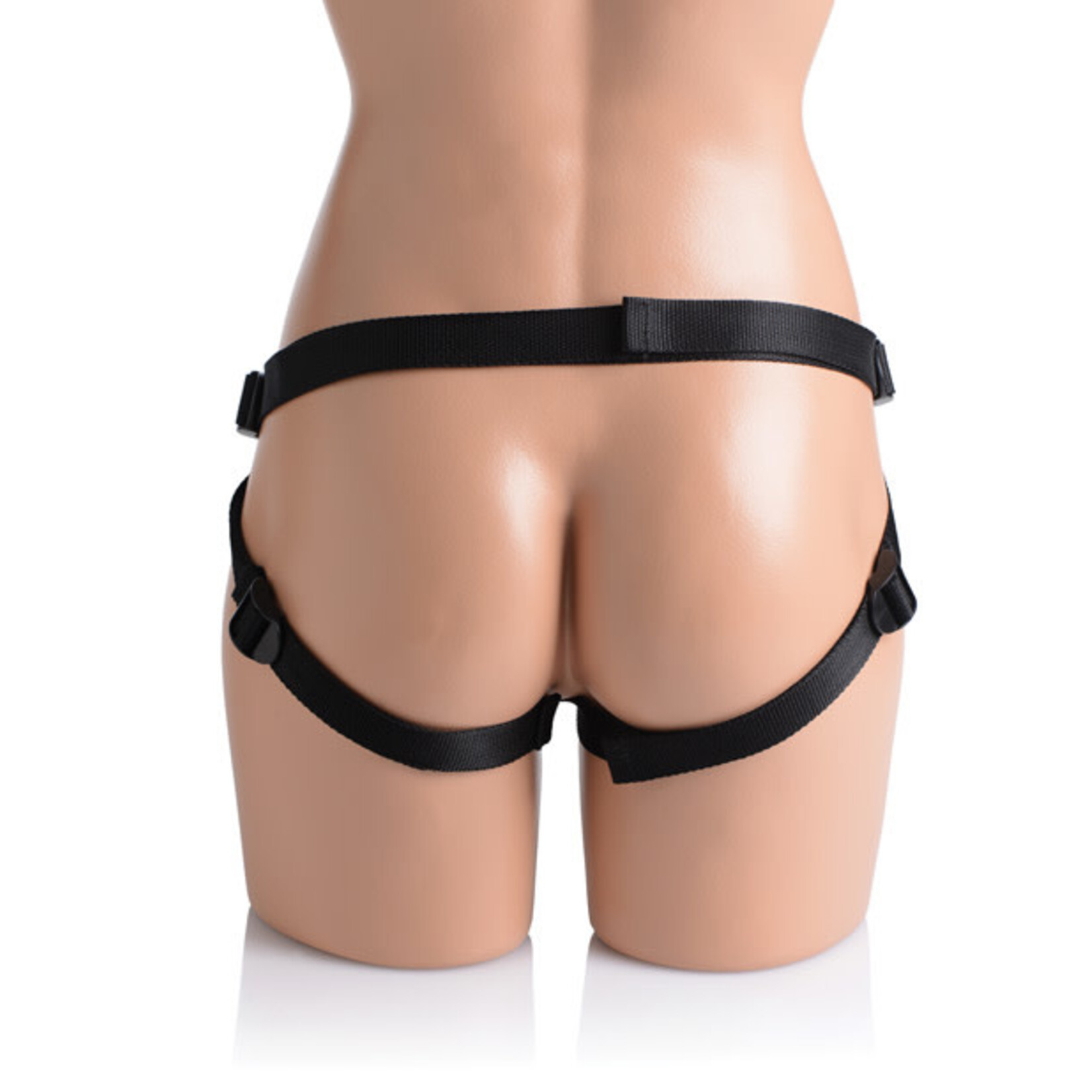 XR Brands Strap U Pegged - Pegging Dildo With Harness - Black