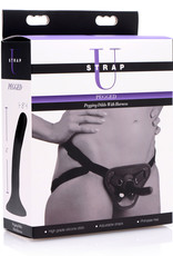 XR Brands Strap U Pegged - Pegging Dildo With Harness - Black