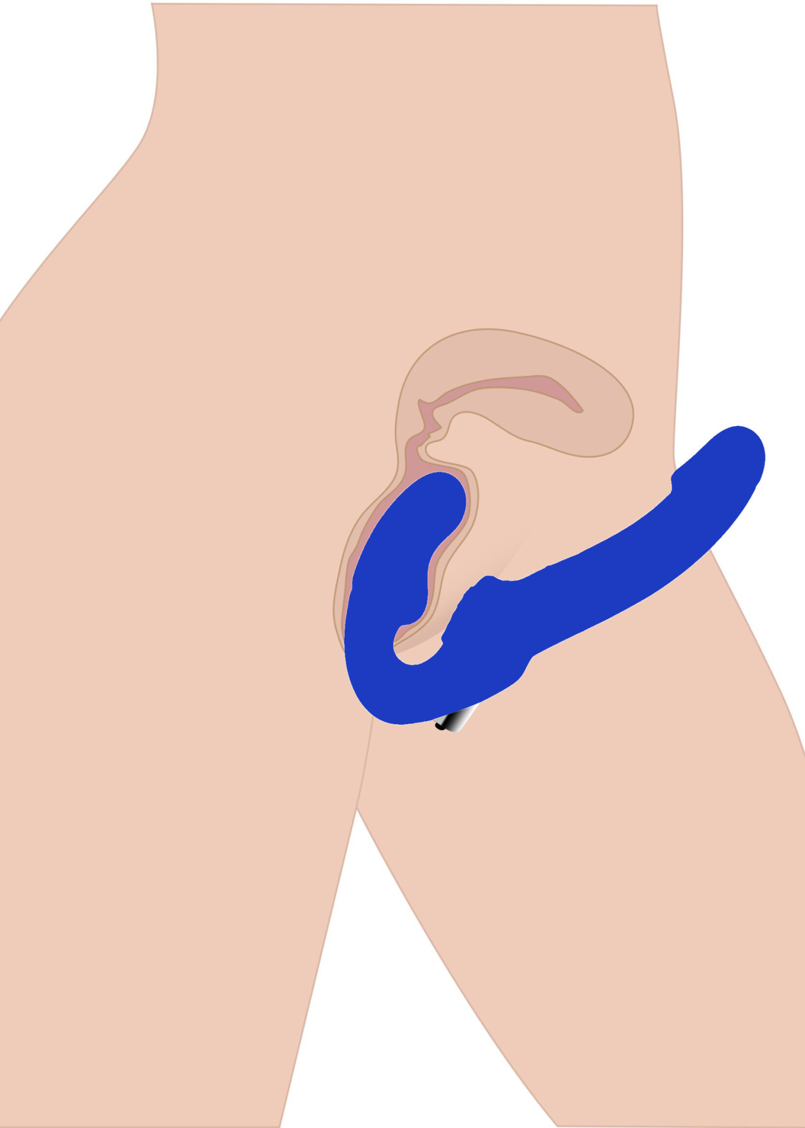 XR Brands Strap U Revolver II Vibrating Strapless Strap on Dildo - Blue