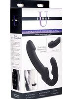 XR Brands Strap U Evoke Rechargeable Vibrating Silicone Strapless Strap on - Black